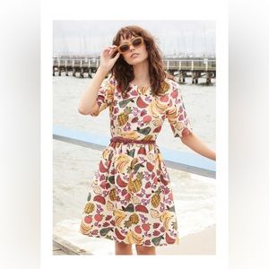 MODCLOTH X PRINCESS Fruits Basket Linen Dress size 14